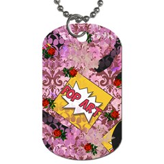 Red Retro Pop Dog Tag (two Sides) by snowwhitegirl