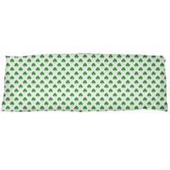 Green Heart-shaped Clover On White St  Patrick s Day Body Pillow Case (dakimakura) by PodArtist