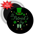 St Patricks Leprechaun 3  Magnets (10 pack)  Front