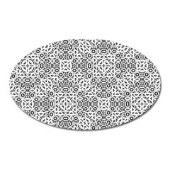 Black And White Oriental Ornate Oval Magnet by dflcprints