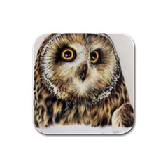 Owl Gifts Rubber Square Coaster (4 Pack) by ArtByThree