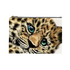 Jaguar Cub Cosmetic Bag (large)  by ArtByThree