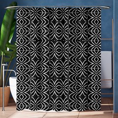 Black And White Tribal Print Shower Curtain 60  X 72  (medium)  by dflcprints