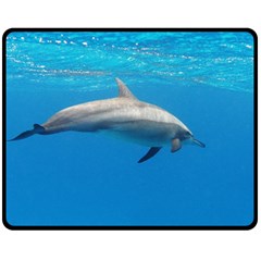 Dolphin 3 Fleece Blanket (medium)  by trendistuff