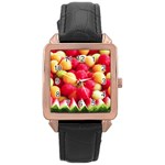 MELON BALLS Rose Gold Leather Watch  Front