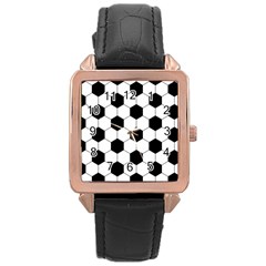 Football Rose Gold Leather Watch  by Valentinaart