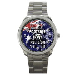 Football Is My Religion Sport Metal Watch by Valentinaart