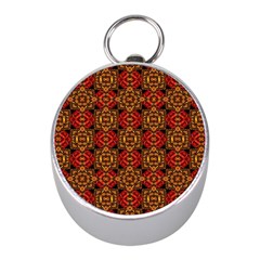 Colorful Ornate Pattern Design Mini Silver Compasses by dflcprints