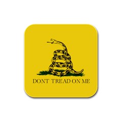 Gadsden Flag Don t Tread On Me Rubber Square Coaster (4 Pack)  by snek