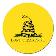 Gadsden Flag Don t Tread On Me Magnet 5  (round) by snek