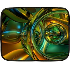 3d Transparent Glass Shapes Mixture Of Dark Yellow Green Glass Mixture Artistic Glassworks Double Sided Fleece Blanket (mini)  by Sapixe