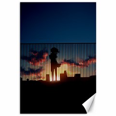 Art Sunset Anime Afternoon Canvas 12  X 18   by Sapixe