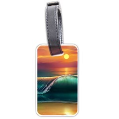 Art Sunset Beach Sea Waves Luggage Tags (one Side)  by Sapixe