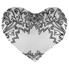 Bouquet Flower Decoration Pattern Large 19  Premium Flano Heart Shape Cushions by Sapixe