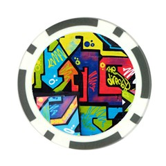 Urban Graffiti Movie Theme Productor Colorful Abstract Arrows Poker Chip Card Guard by genx