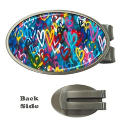 Graffiti Hearts Street Art Spray Paint Rad Money Clips (oval)  by genx