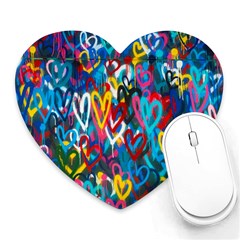 Graffiti Hearts Street Art Spray Paint Rad Heart Mousepads by genx