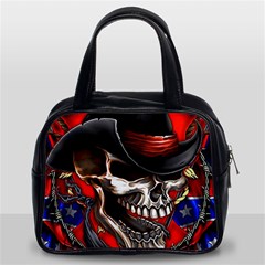 Confederate Flag Usa America United States Csa Civil War Rebel Dixie Military Poster Skull Classic Handbags (2 Sides) by Sapixe