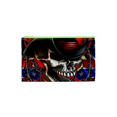 Confederate Flag Usa America United States Csa Civil War Rebel Dixie Military Poster Skull Cosmetic Bag (xs) by Sapixe