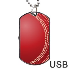 Cricket Ball Dog Tag Usb Flash (one Side) by Sapixe