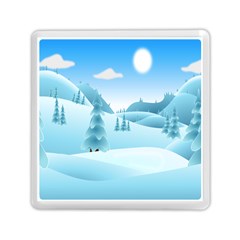 Landscape Winter Ice Cold Xmas Memory Card Reader (square)  by Nexatart