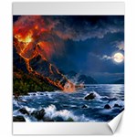 Eruption Of Volcano Sea Full Moon Fantasy Art Canvas 8  x 10  8.15 x9.66  Canvas - 1