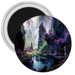 Fantastic World Fantasy Painting 3  Magnets by Sapixe