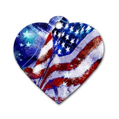 Flag Usa United States Of America Images Independence Day Dog Tag Heart (one Side) by Sapixe