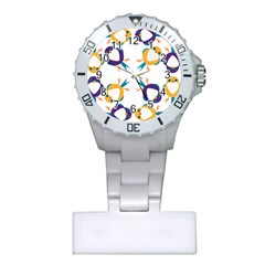 Pattern Circular Birds Plastic Nurses Watch by Sapixe