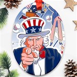 United States Of America Celebration Of Independence Day Uncle Sam Ornament (Oval) Front