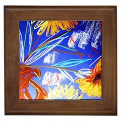 Ceramic Jur And Sunlowers Framed Tiles by bestdesignintheworld