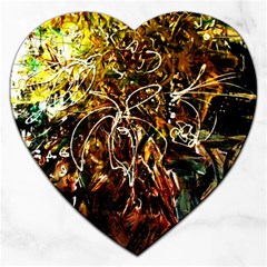 Dscf3438 - Golden Flowers In Ceramics Jigsaw Puzzle (heart) by bestdesignintheworld