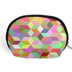 Mosaic Background Cube Pattern Accessory Pouches (medium)  by Sapixe