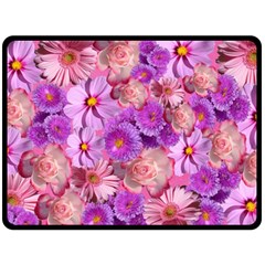 Flowers Blossom Bloom Nature Color Double Sided Fleece Blanket (large)  by Sapixe