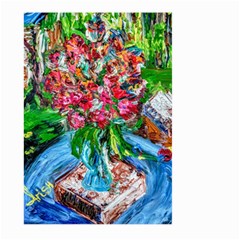 Paint, Flowers And Book Large Garden Flag (two Sides) by bestdesignintheworld