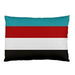 Dark Turquoise Deep Red Gray Elegant Striped Pattern Pillow Case (Two Sides) Front