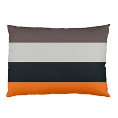 Orange Sand Charcoal Stripes Pattern Striped Elegant Pillow Case by yoursparklingshop