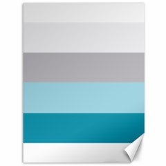 Blue Gray Striped Pattern Horizontal Stripes Canvas 36  X 48   by yoursparklingshop