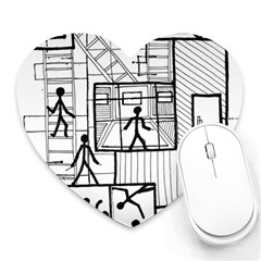 Drawing Heart Mousepads by ValentinaDesign