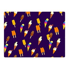 Ice Cream Cone Cornet Blue Summer Season Food Funny Pattern Double Sided Flano Blanket (mini)  by yoursparklingshop