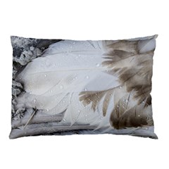 Feather Brown Gray White Natural Photography Elegant Pillow Case by yoursparklingshop