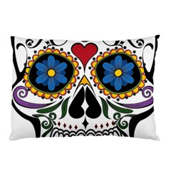 Cranium Sugar Skull Pillow Case (two Sides) by StarvingArtisan