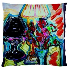 Still Life With Two Lamps Large Flano Cushion Case (one Side) by bestdesignintheworld