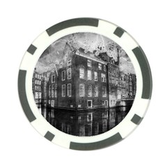 Reflection Canal Water Street Poker Chip Card Guard by Simbadda