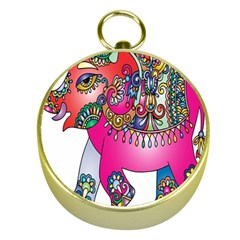 Elephant Pachyderm Animal Gold Compasses by Simbadda