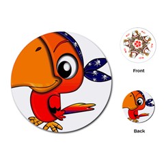 Bird Cartoon Character Parrot Playing Cards (round)  by Simbadda