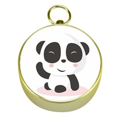 Panda Bear Funny Cute Gold Compasses by Simbadda