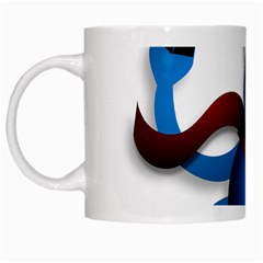 Reindeer Dancing Blue Christmas White Mugs by Simbadda