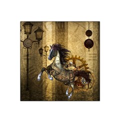 Awesome Steampunk Horse, Clocks And Gears In Golden Colors Satin Bandana Scarf by FantasyWorld7