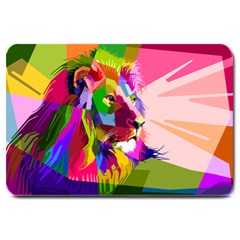 Animal Colorful Decoration Lion Large Doormat  by Simbadda